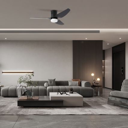 ZEVENTI - LED Димируем таванен вентилатор PADUA LED/18W/230V 3000-6000K Wi-Fi Tuya черен + дистанционно управление
