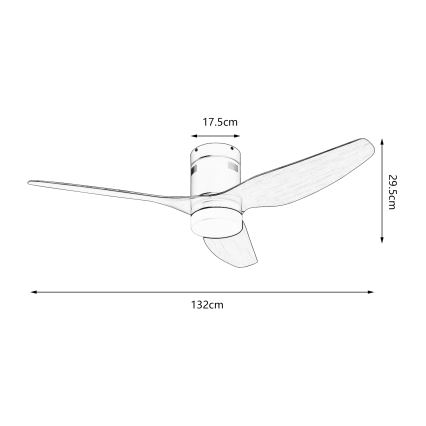 ZEVENTI - LED Димируем таванен вентилатор PADUA LED/18W/230V 3000-6000K Wi-Fi Tuya черен/кафяв + дистанционно управление