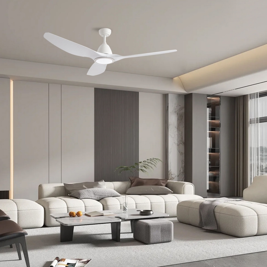 ZEVENTI - LED Димируем таванен вентилатор URBINO LED/20W/230V 3000-6000K Wi-Fi Tuya бял + дистанционно управление