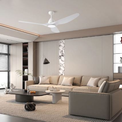 ZEVENTI - LED Димируем таванен вентилатор URBINO LED/20W/230V 3000-6000K Wi-Fi Tuya бял + дистанционно управление