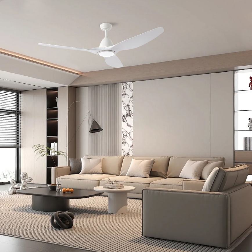 ZEVENTI - LED Димируем таванен вентилатор URBINO LED/20W/230V 3000-6000K Wi-Fi Tuya бял + дистанционно управление