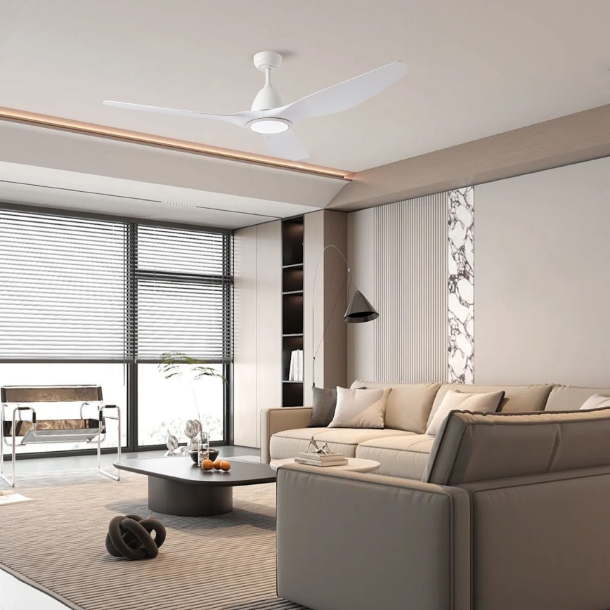ZEVENTI - LED Димируем таванен вентилатор URBINO LED/20W/230V 3000-6000K Wi-Fi Tuya бял + дистанционно управление