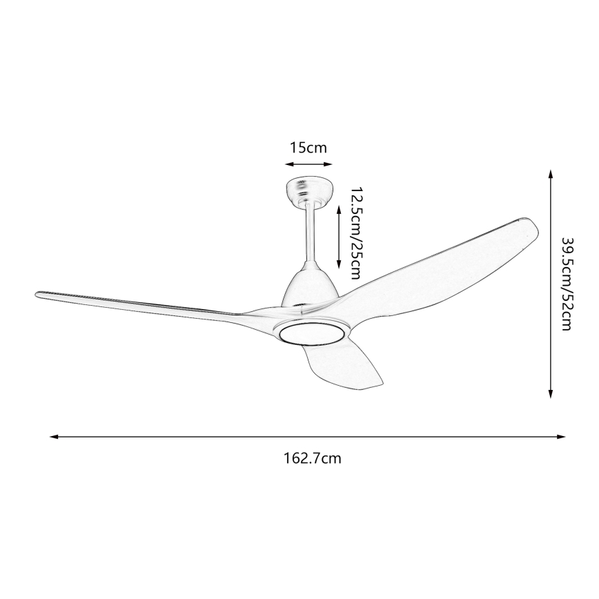 ZEVENTI - LED Димируем таванен вентилатор URBINO LED/20W/230V 3000-6000K Wi-Fi Tuya бял + дистанционно управление