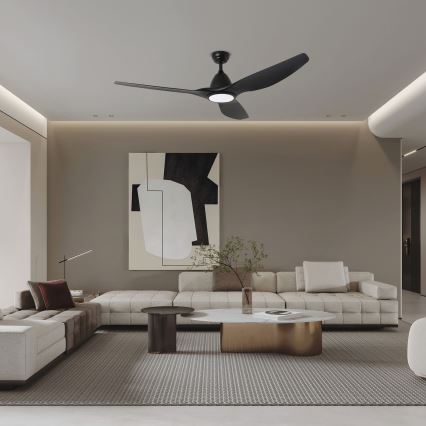 ZEVENTI - LED Димируем таванен вентилатор URBINO LED/20W/230V 3000-6000K Wi-Fi Tuya черен + дистанционно управление
