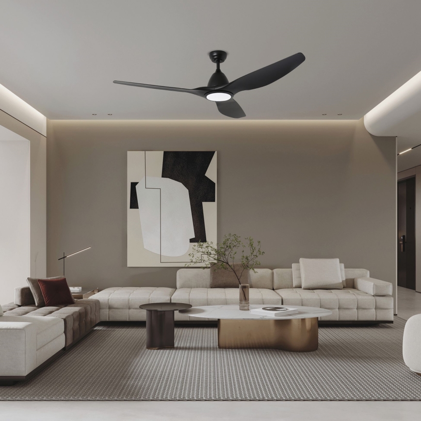 ZEVENTI - LED Димируем таванен вентилатор URBINO LED/20W/230V 3000-6000K Wi-Fi Tuya черен + дистанционно управление