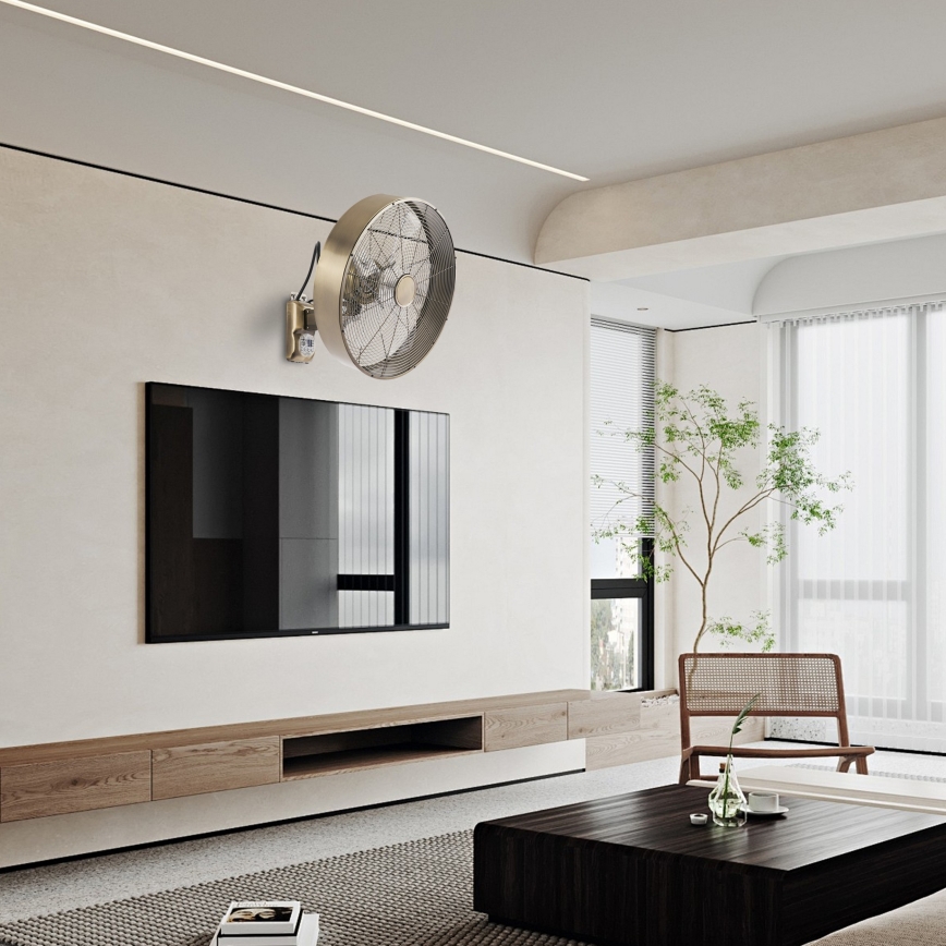 ZEVENTI - Настенен вентилатор FANNY 50W/230V бронзов + дистанционно управление