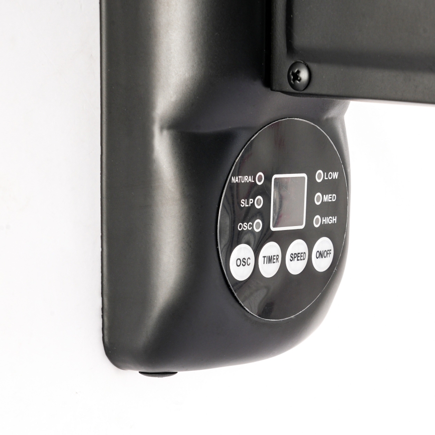 ZEVENTI - Настенен вентилатор FANNY 50W/230V черен + дистанционно управление