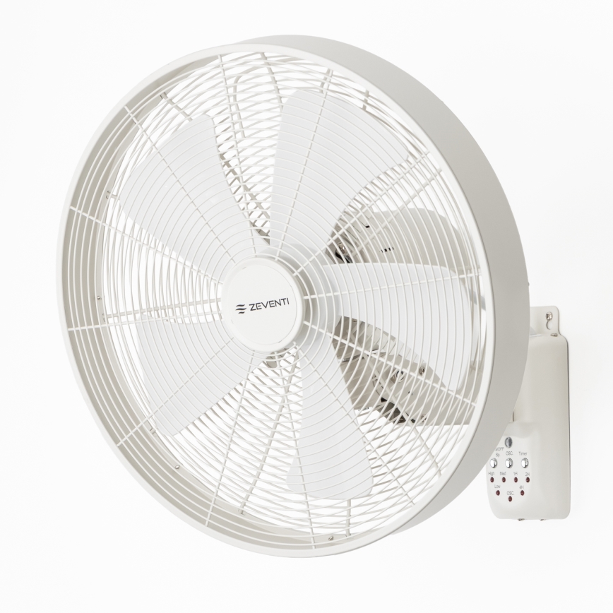 ZEVENTI - Настенен вентилатор FREEZE 50W/230V Ø 45 см бял + дистанционно управление
