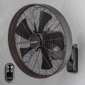 ZEVENTI - Настенен вентилатор FREEZE 50W/230V Ø 45 см черен/кафяв + дистанционно управление
