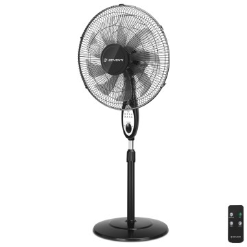 ZEVENTI - Подов вентилатор FLOW 55W/230V 130 cm черен + дистанционно управление