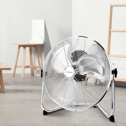 ZEVENTI - Подов вентилатор FLOW 60W/230V 44,5 cm блестящ хром