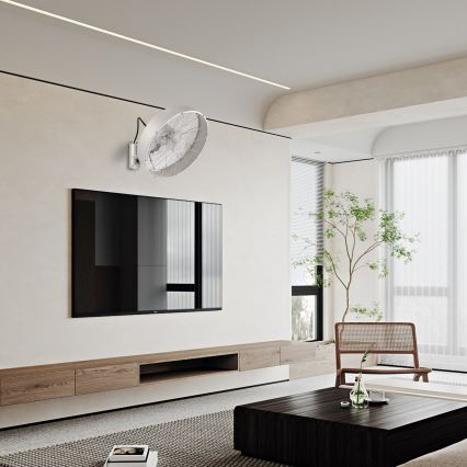 ZEVENTI - Стенен вентилатор FANNY 50W/230V Ø 45 cm матов хром + дистанционно управление