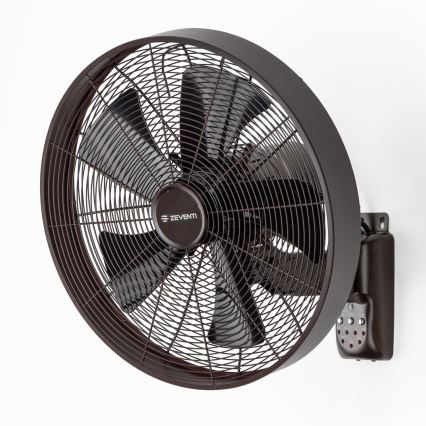 ZEVENTI - Стенен вентилатор FREEZE 50W/230V Ø 40 см черен/кафяв + дистанционно управление