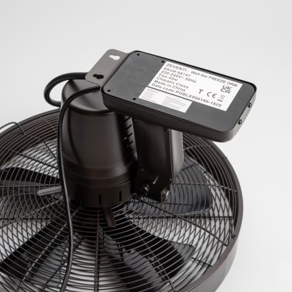 ZEVENTI - Стенен вентилатор FREEZE 50W/230V Ø 40 см черен/кафяв + дистанционно управление