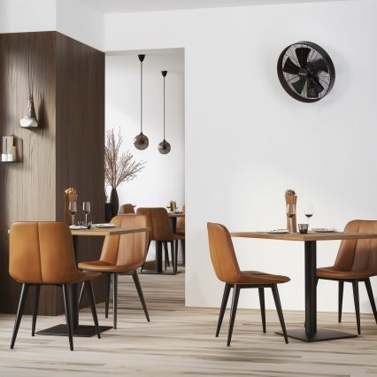 ZEVENTI - Стенен вентилатор FREEZE 50W/230V Ø 40 см черен/кафяв + дистанционно управление