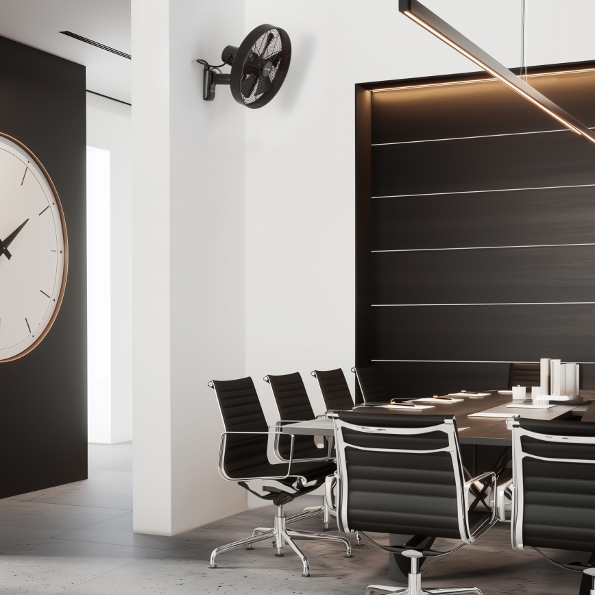 ZEVENTI - Стенен вентилатор FREEZE 50W/230V Ø 40 см черен/кафяв + дистанционно управление