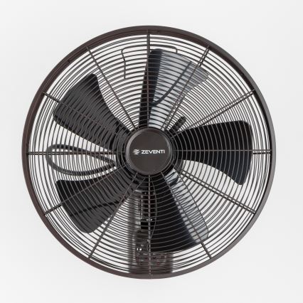 ZEVENTI - Стенен вентилатор FREEZE 50W/230V Ø 40 см черен/кафяв + дистанционно управление