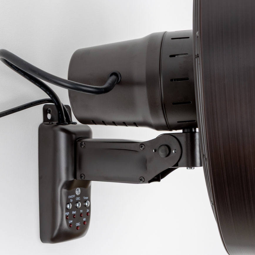 ZEVENTI - Стенен вентилатор FREEZE 50W/230V Ø 40 см черен/кафяв + дистанционно управление