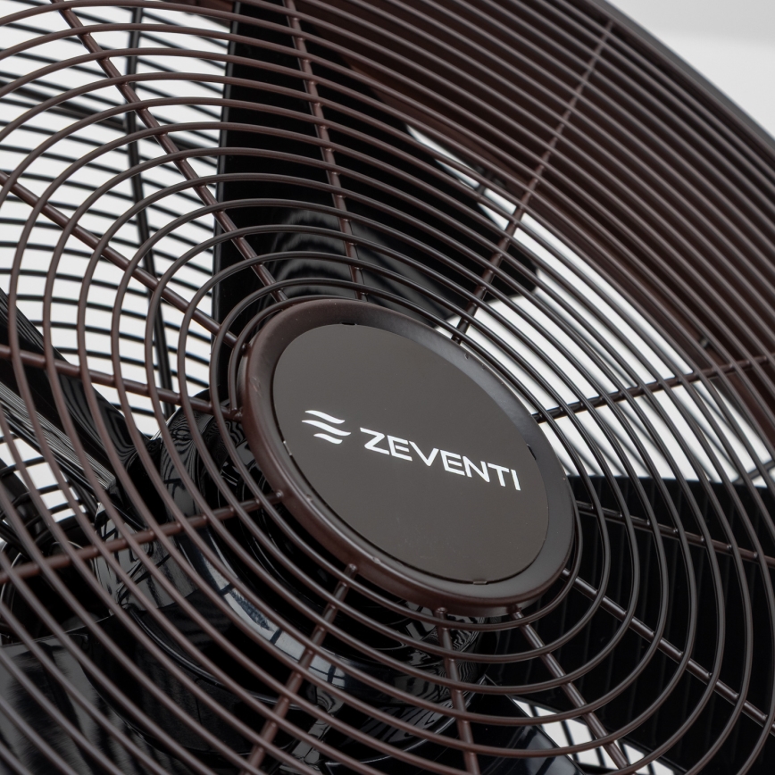 ZEVENTI - Стенен вентилатор FREEZE 50W/230V Ø 40 см черен/кафяв + дистанционно управление