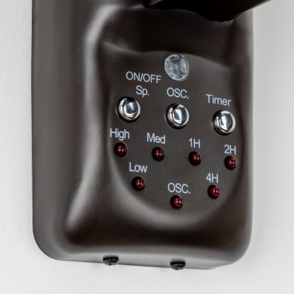 ZEVENTI - Стенен вентилатор FREEZE 50W/230V Ø 40 см черен/кафяв + дистанционно управление