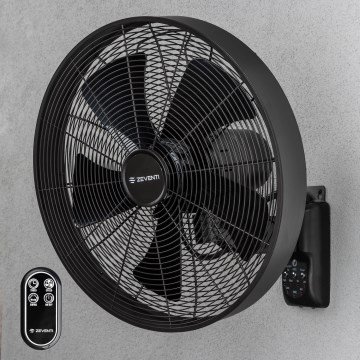 ZEVENTI - Стенен вентилатор FREEZE 50W/230V, с диаметър 45 см, черен + дистанционно управление