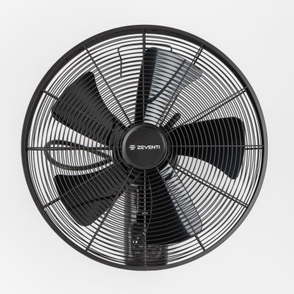 ZEVENTI - Стенен вентилатор FREEZE 50W/230V, с диаметър 45 см, черен + дистанционно управление
