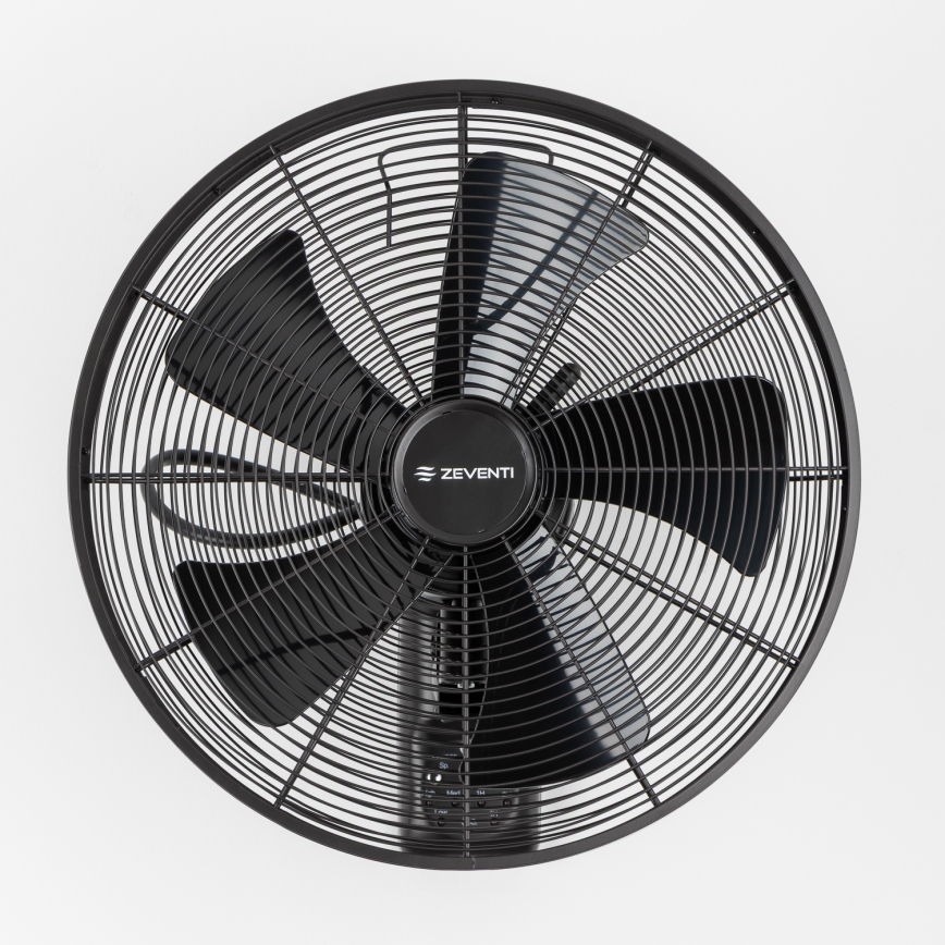 ZEVENTI - Стенен вентилатор FREEZE 50W/230V, с диаметър 45 см, черен + дистанционно управление
