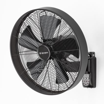 ZEVENTI - Стенен вентилатор FREEZE 50W/230V, с диаметър 45 см, черен + дистанционно управление