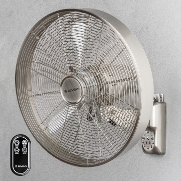 ZEVENTI - Стенен вентилатор FREEZE 50W/230V с диаметър 45 см, матов хром + дистанционно управление