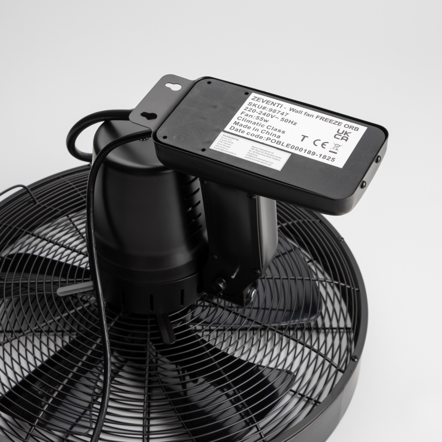 ZEVENTI - Стенен вентилатор FREEZE 50W/230V Ø 40 см черен + дистанционно управление