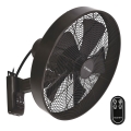 ZEVENTI - Стенен вентилатор FREEZE 50W/230V Ø 40 см черен/кафяв + дистанционно управление