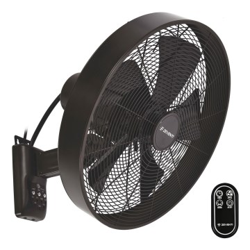 ZEVENTI - Стенен вентилатор FREEZE 50W/230V Ø 40 см черен/кафяв + дистанционно управление