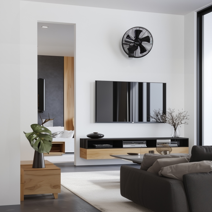 ZEVENTI - Стенен вентилатор FREEZE 50W/230V Ø 40 см черен + дистанционно управление