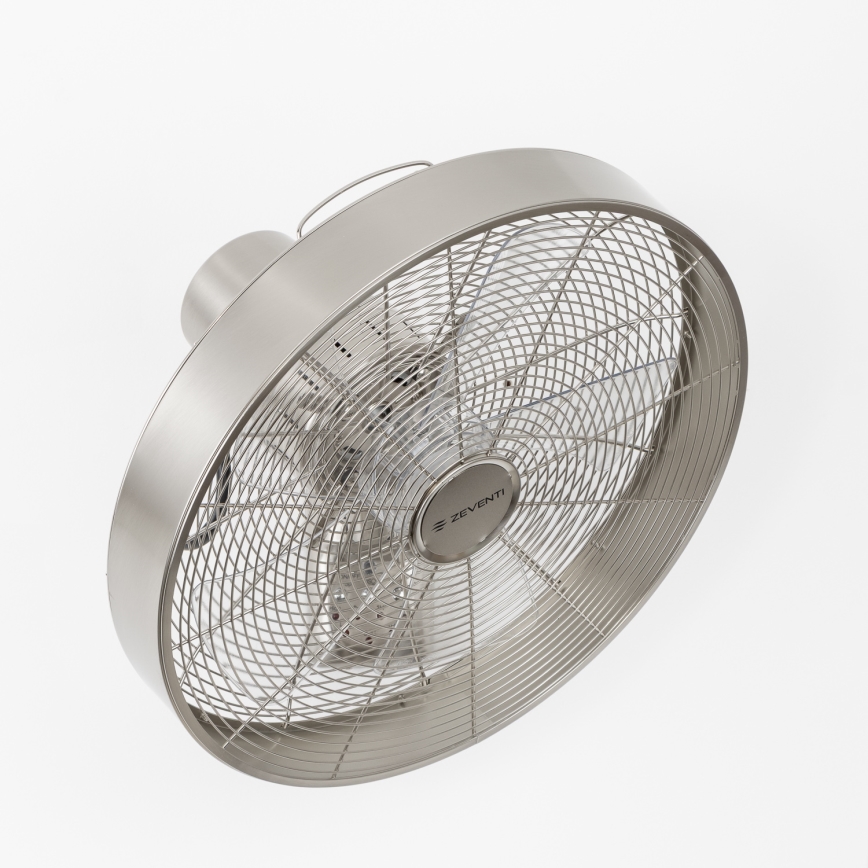 ZEVENTI - Стенен вентилатор FREEZE 50W/230V с диаметър 45 см, матов хром + дистанционно управление