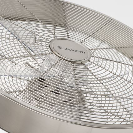 ZEVENTI - Стенен вентилатор FREEZE 50W/230V с диаметър 45 см, матов хром + дистанционно управление