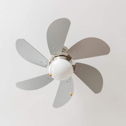 ZEVENTI - Таванен вентилатор FAMARA 1xE14/60W/230V сив