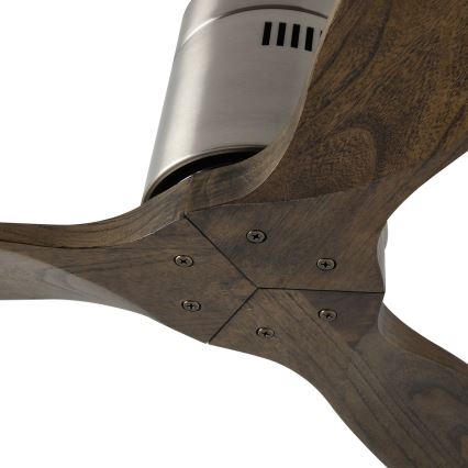 ZEVENTI - Плафонен вентилатор SPELLO Wi-Fi Tuya матов хром/дъб + дистанционно управление