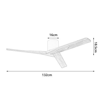 ZEVENTI - Таванен вентилатор VELLON Wi-Fi Tuya бял/пауловния + дистанционно управление