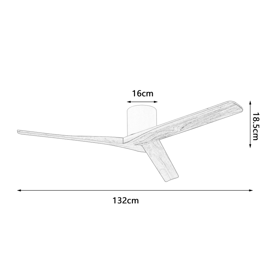 ZEVENTI - Таванен вентилатор VELLON Wi-Fi Tuya бял/пауловния + дистанционно управление