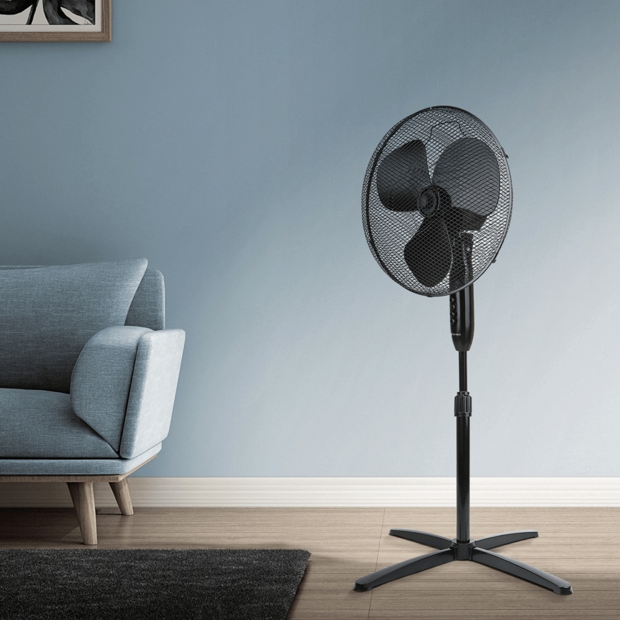 ZEVENTI - Вентилатор на стойка 40 W/230 V, диаметър 40 см, черен