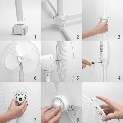 ZEVENTI - Подов вентилатор FLOW 40W/230V бял