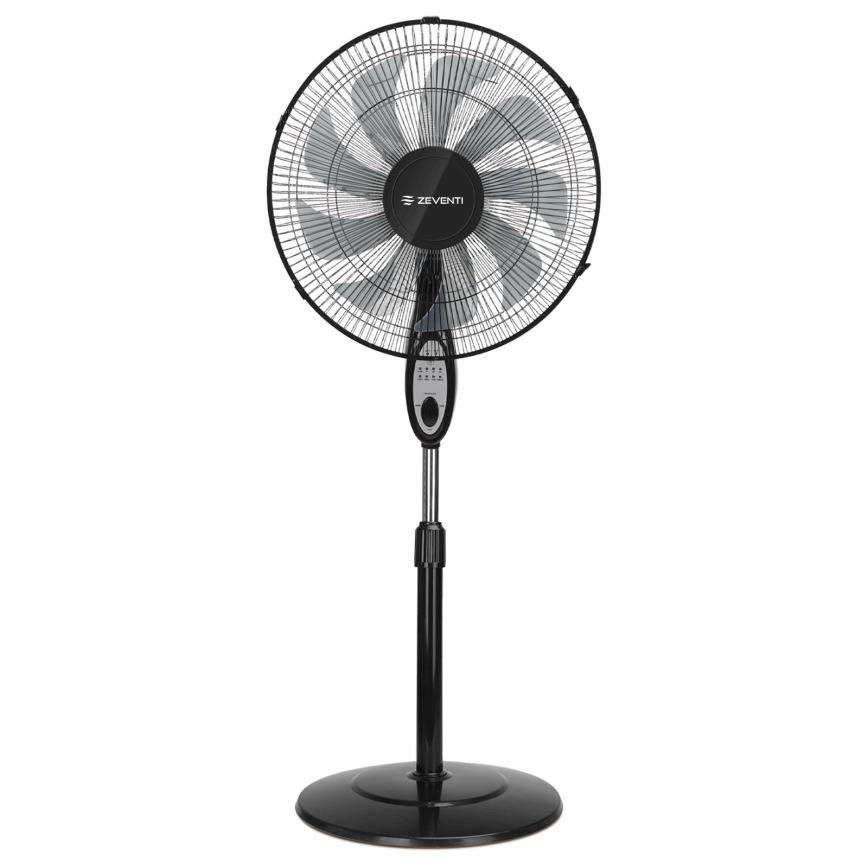 ZEVENTI - Вентилатор на стойка FLOW 55W/230V 130 см черен + дистанционно управление
