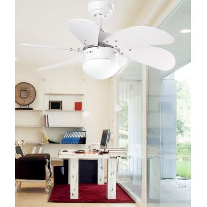 ZEVENTI - Вентилатор за таван FAMARA 1xE14/60W/230V бял