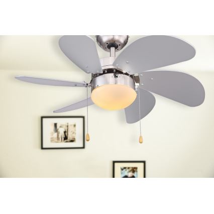 ZEVENTI - Вентилатор за таван FAMARA 1xE14/60W/230V сив