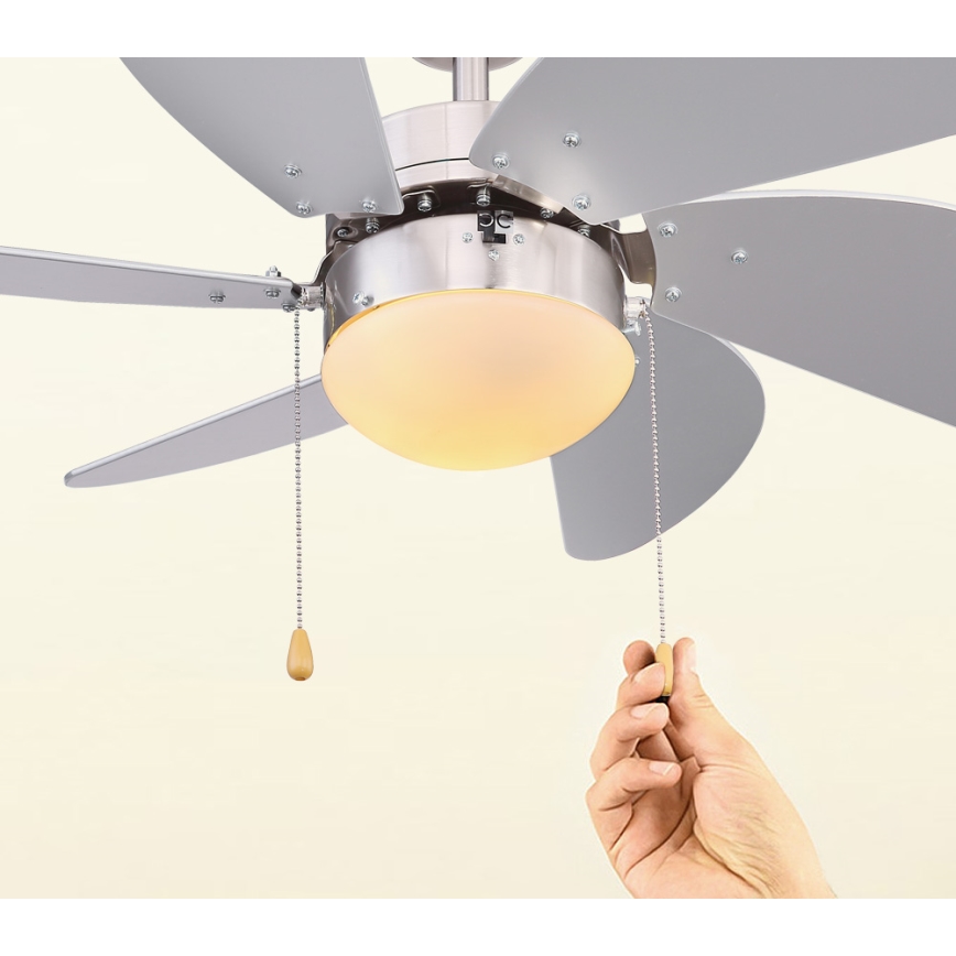 ZEVENTI - Вентилатор за таван FAMARA 1xE14/60W/230V сив