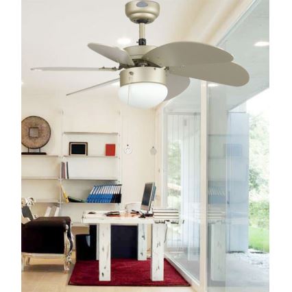 ZEVENTI - Вентилатор за таван FAMARA 1xE14/60W/230V сив