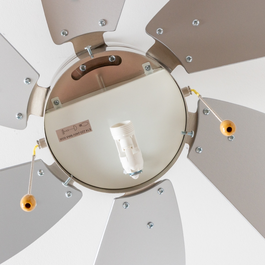 ZEVENTI - Вентилатор за таван FAMARA 1xE14/60W/230V сив
