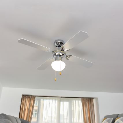 ZEVENTI - Вентилатор за таван NAVAGIO 1xE27/60W/230V черен/бял