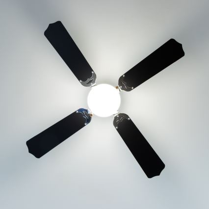 ZEVENTI - Вентилатор за таван NAVAGIO 1xE27/60W/230V черен/бял