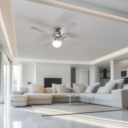 ZEVENTI - Вентилатор за таван NAVAGIO 1xE27/60W/230V черен/бял